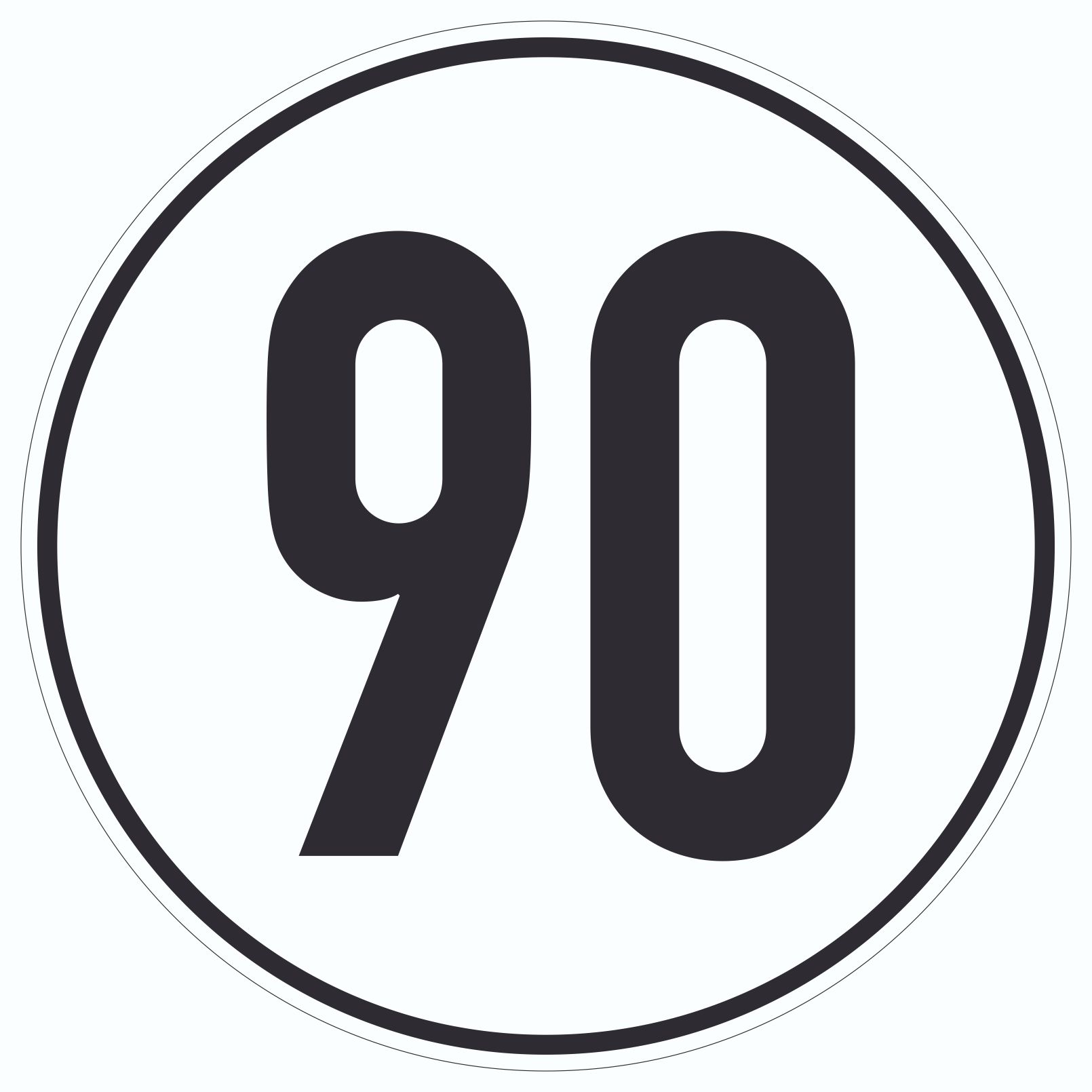 90km/h Geschwindigkeit Aufkleber Kreis | HB-Druck Schilder, Textildruck ...