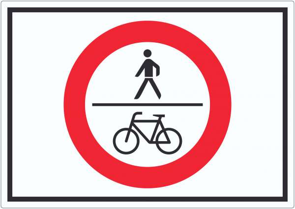 Für Fußgänger und Radfahrer verboten Symbol Aufkleber