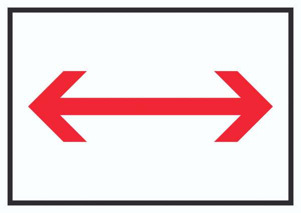 Richtungspfeil rechts links Schild waagerecht rot weiss schwarz Pfeil