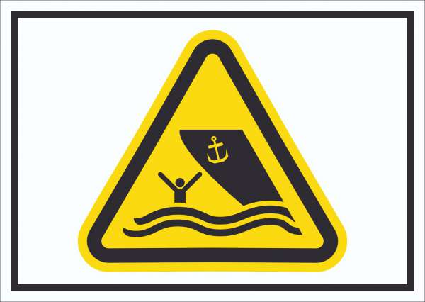Schild Warnung Schiffsverkehr Symbol