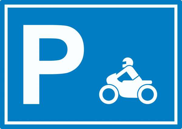 Motorrad Bike Parkplatz Aufkleber waagerecht