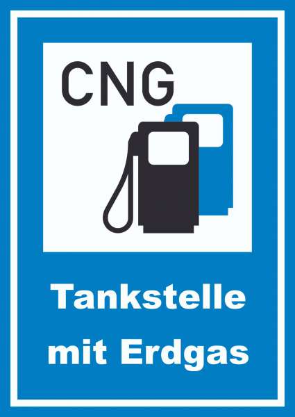 Tankstelle mit Erdgas Schild