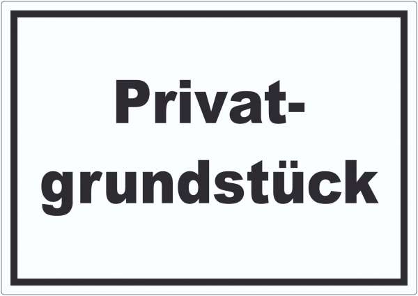 Privatgrundstück Aufkleber schwarz-weiß