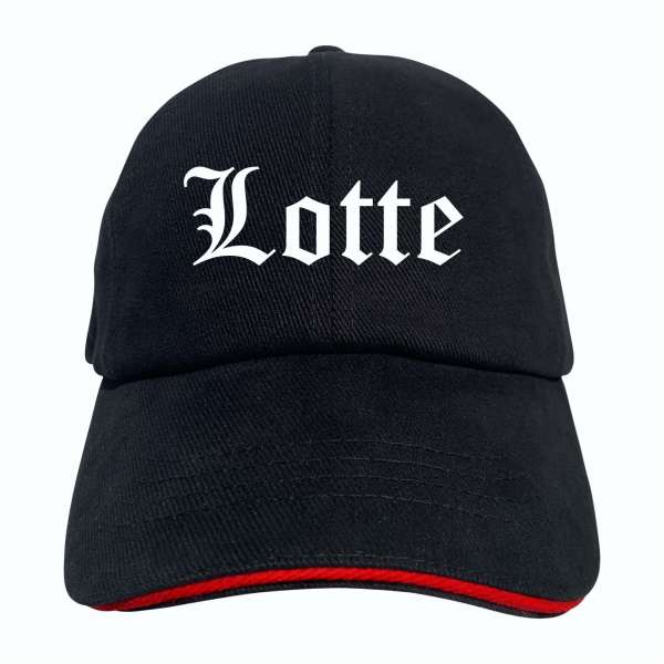 Lotte Cappy - Altdeutsch bedruckt - Schirmmütze - Schwarz-Rotes Cap