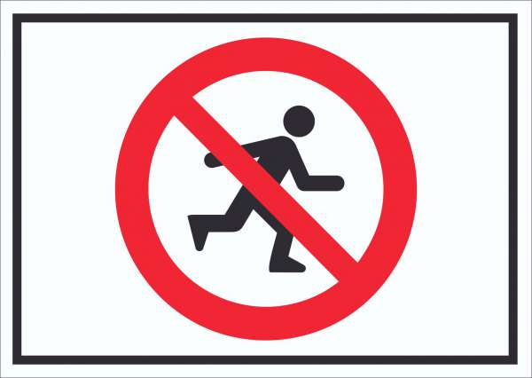 Laufen und Rennen verboten Schild Symbol
