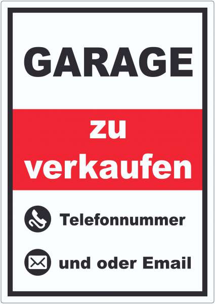 Garage zu verkaufen Hochkant Aufkleber