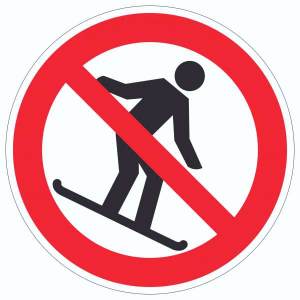 Snowboard fahren verboten Aufkleber Kreis