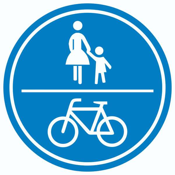 Fußgänger und Radfahrer frei Aufkleber Kreis