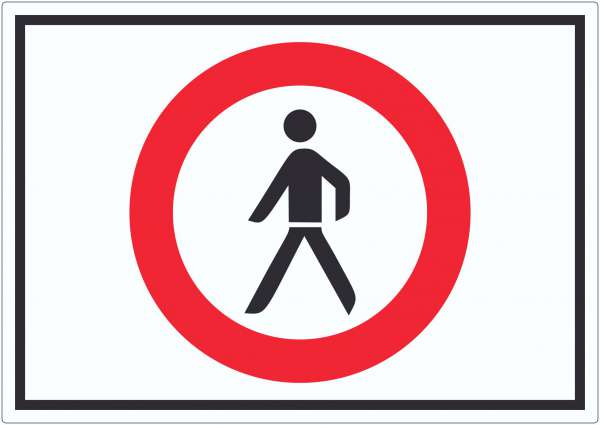 Für Fußgänger verboten Symbol Aufkleber
