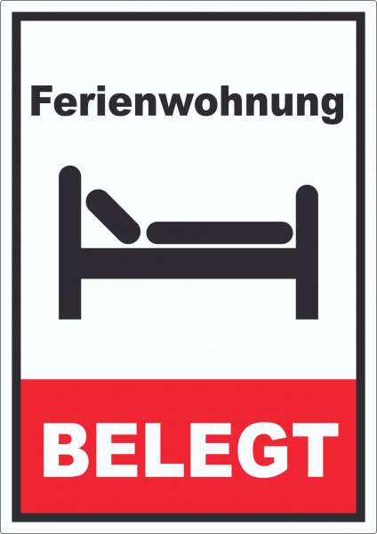 Ferienwohnung BELEGT Hochkant Aufkleber