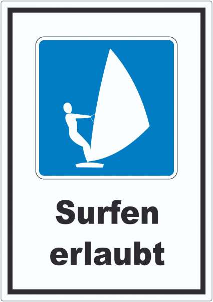 Surfen erlaubt Symbol und Text Aufkleber