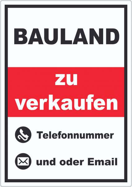 Bauland zu verkaufen Hochkant Aufkleber