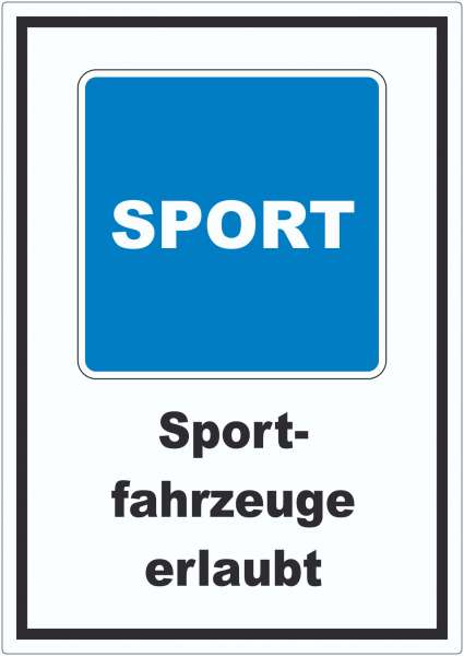 Sportfahrzeuge erlaubt Sportboote Symbol und Text Aufkleber