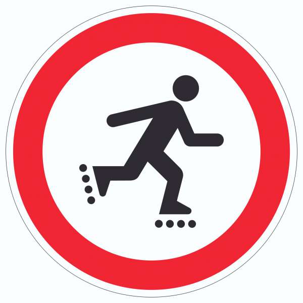 Inliner laufen verboten Symbol Aufkleber Kreis
