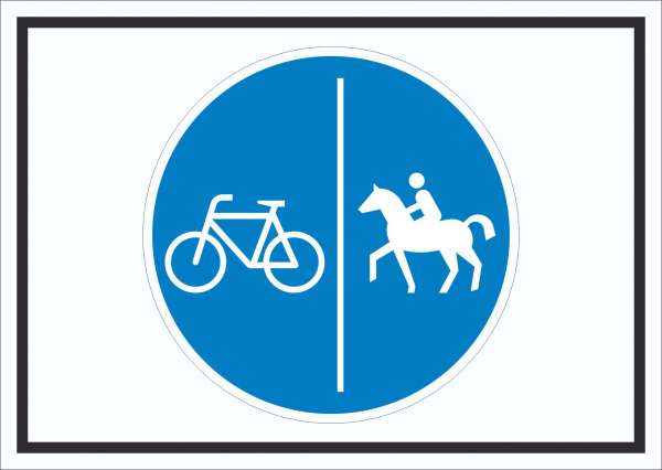 Schild Getrennter Rad- und Reitweg Symbol