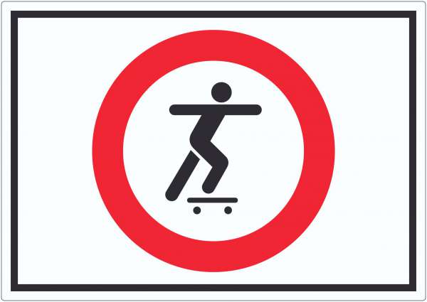 Skateboard fahren verboten Symbol Aufkleber