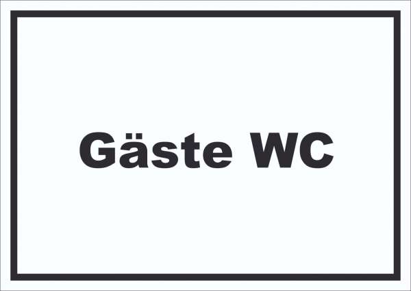 Gäste WC Schild mit Text Toilette waagerecht