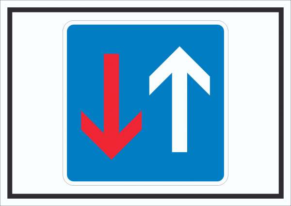 Vorrang vor Gegenverkehr Symbol Schild