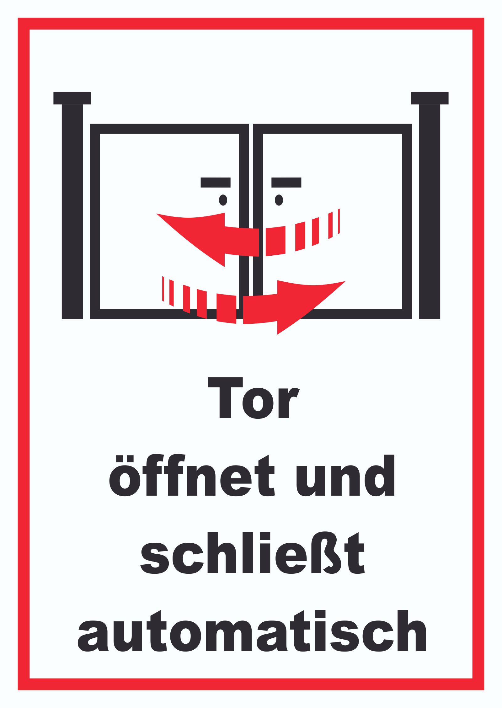 Automatisches Tor nicht drü Hinweisschild Verbot Aluminium Schild G/S 10x15cm 39 