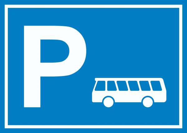 Bus Reisebus Parkplatz Schild waagerecht