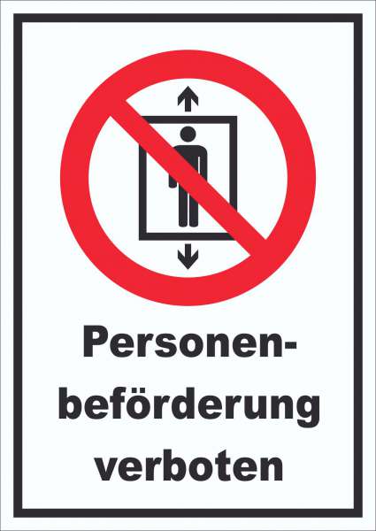 Personenbeförderung verboten Schild