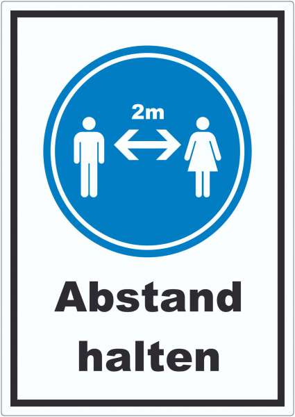 Abstand halten Symbol und Text Aufkleber