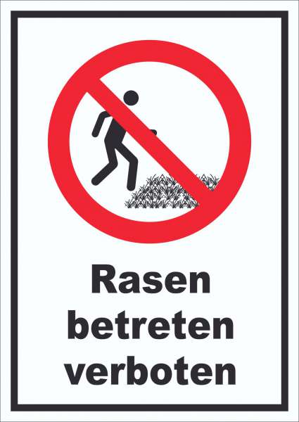 Rasen betreten verboten Schild