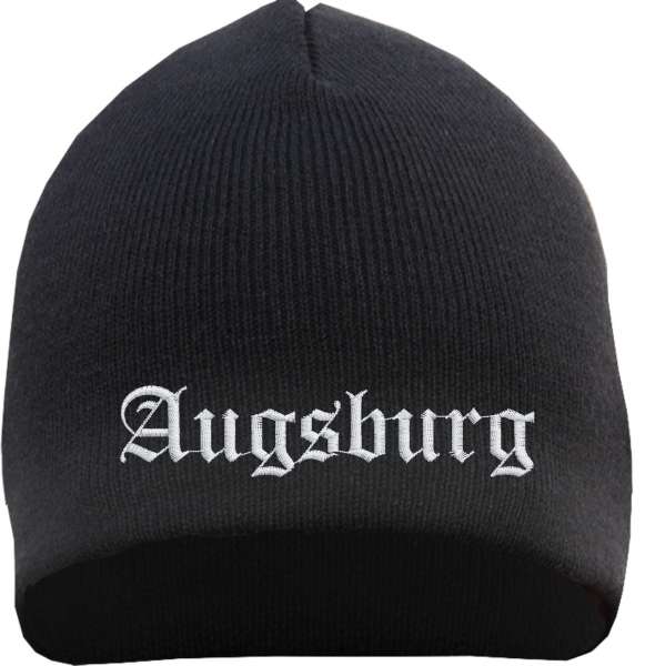 Augsburg Beanie Mütze - Altdeutsch - Bestickt - Strickmütze Wintermütze