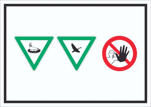 Brut- und Rastgebiet Betreten verboten Symbol Schild