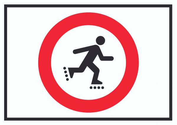 Inliner laufen verboten Symbol Schild