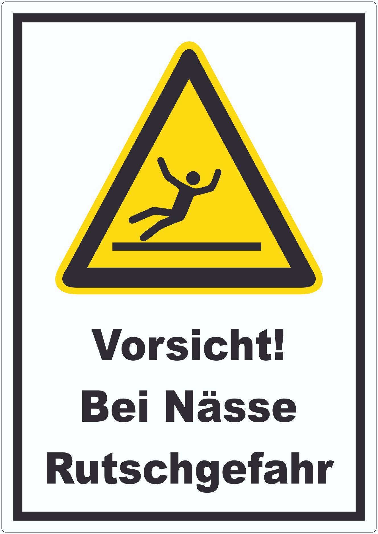 Warnschild Warnung vor Rutschgefahr ASR/ISO Folie selbstklebend SL 100mm 