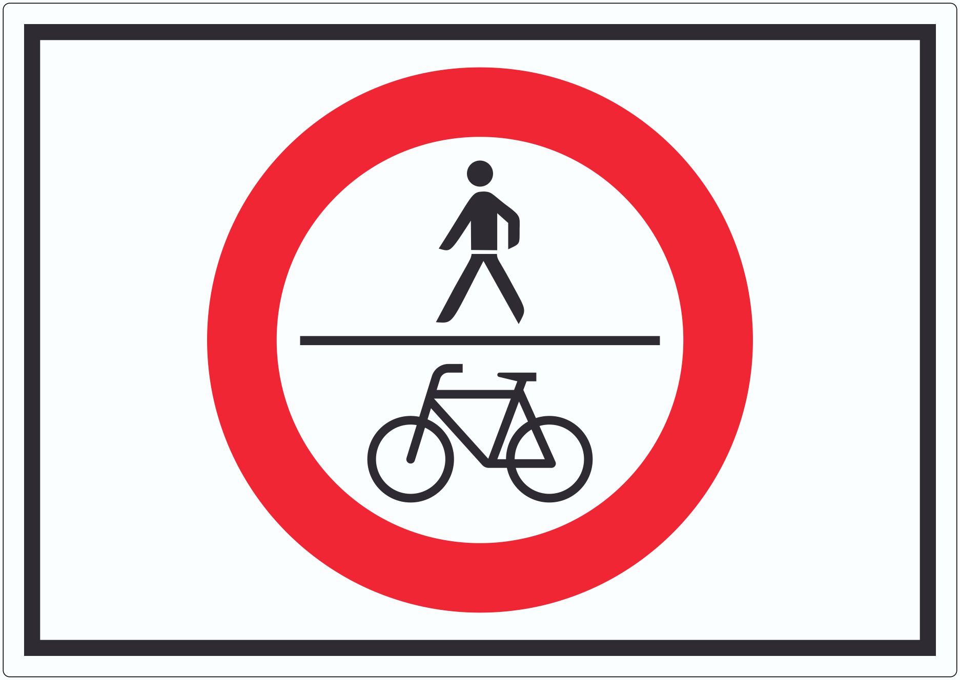Fußgänger und Radfahrer frei Symbol Aufkleber 