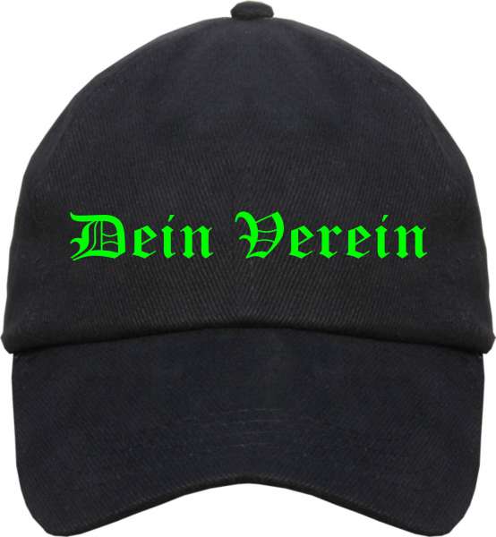 Individuelles Cappy - altdeutsch gerade - mit Wunschtext bedruckt Neon