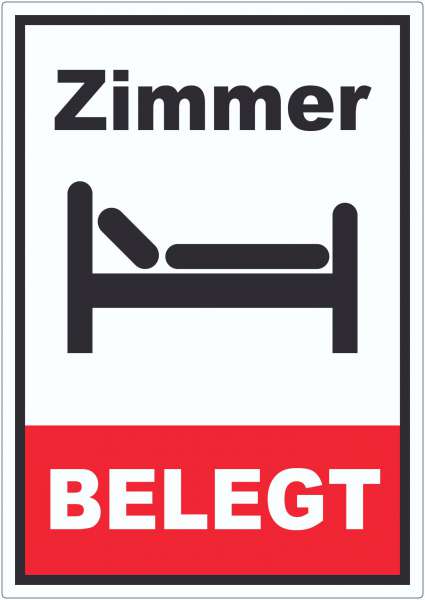 Zimmer BELEGT Aufkleber Hochkant