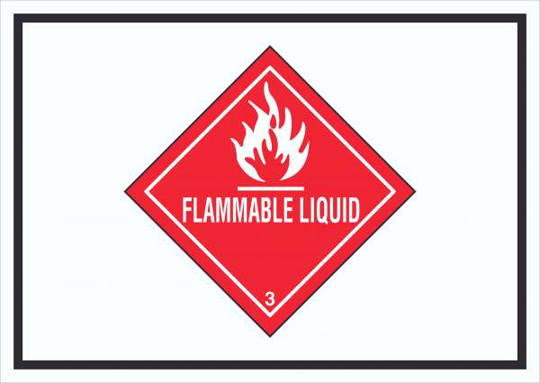 Schild Entzündbare flüssige Symbol Stoffe Flammable Liquid