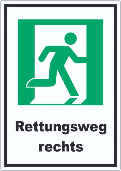 Rettungsweg rechts Aufkleber