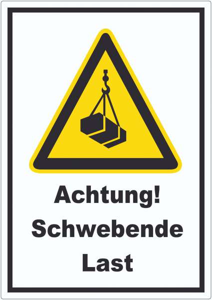 Achtung Schwebende Last Aufkleber