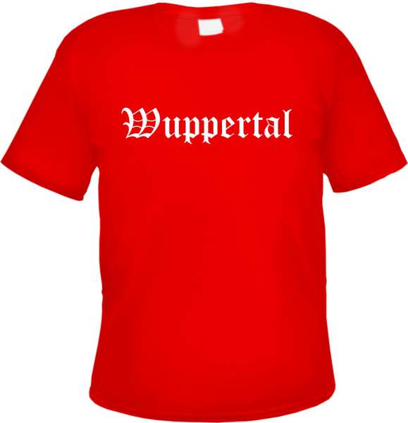 Wuppertal Herren T-Shirt - Altdeutsch - Rotes Tee Shirt
