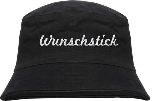 Fischerhut - Bucket Hat mit Wunschtext - Schreibschrift - bestickt -