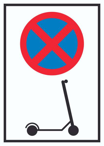 E- Scooter Parken verboten Schild Elektro -Tretroller Roller