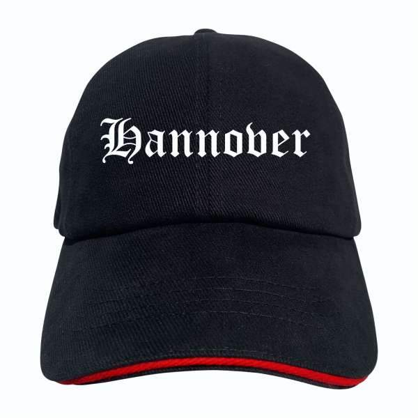 Hannover Cappy - Altdeutsch bedruckt - Schirmmütze - Schwarz-Rotes Cap