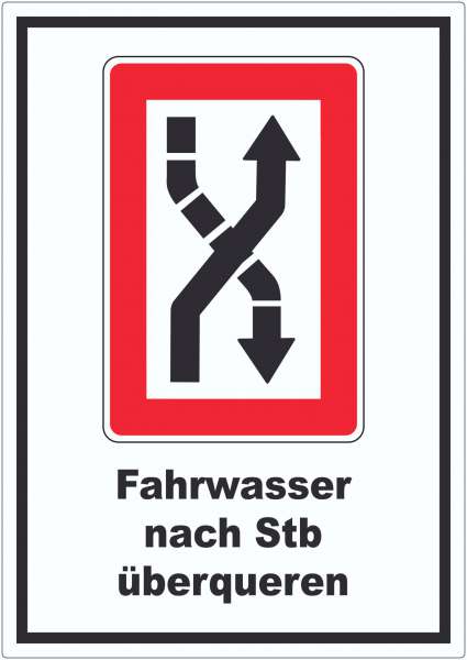 Fahrwasser nach Steuerbord zu überqueren Symbol und Text Aufkleber