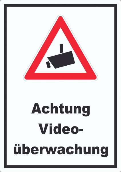 Achtung Videoüberwachung Kameraüberwachung Symbol Aufkleber Dreieck 