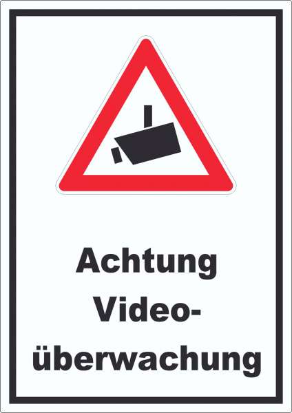 Achtung Videoüberwachung Aufkleber