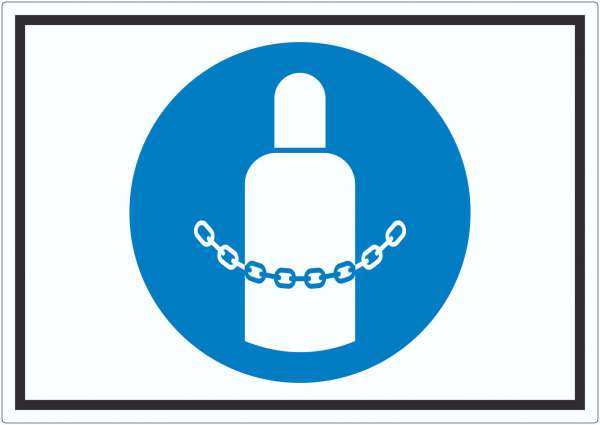 Gasflaschen sichern Symbol Aufkleber