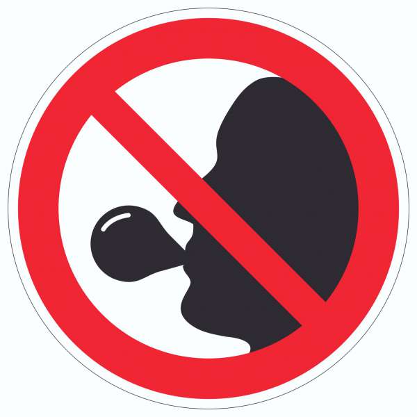 Aufkleber Kreis Kaugummi verboten Symbol