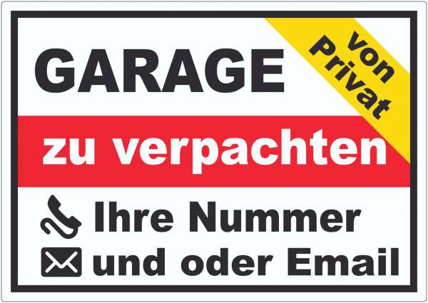 Garage zu verpachten von Privat Aufkleber