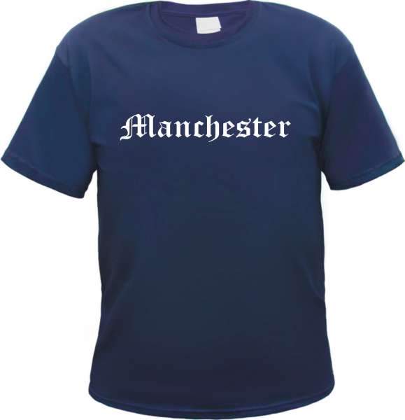 Manchester Herren T-Shirt - Altdeutsch - Blaues Tee Shirt