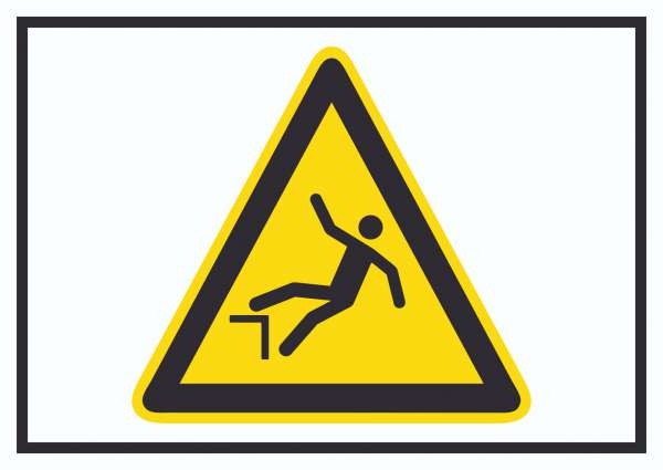 Achtung Absturzgefahr Symbol Schild