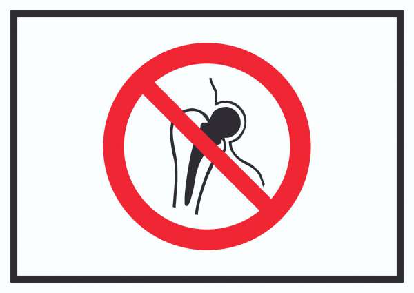Kein Zutritt für Personen mit Implantaten aus Metall Symbol Schild